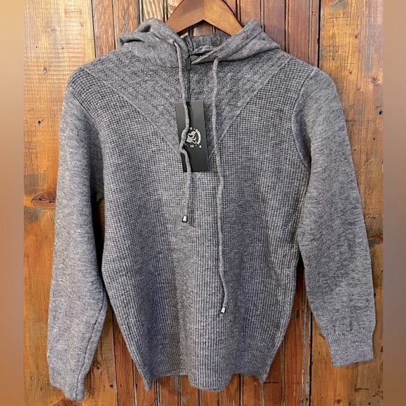 NWT 100% Cashmere Hoodie Sweater in Gray Size S/M - Picture 1 of 4